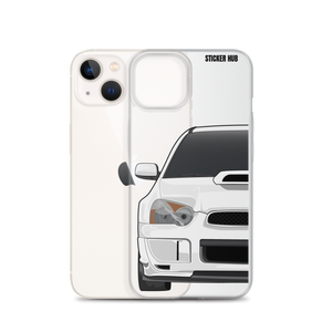 White 03-05 Subaru WRX STI - iPhone Case