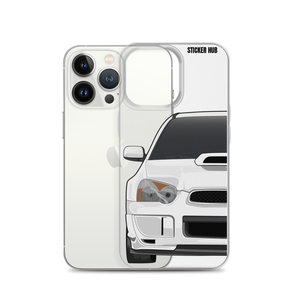 White 03-05 Subaru WRX STI - iPhone Case