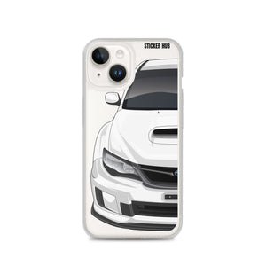 White 09-14 Subaru WRX STI - iPhone Case