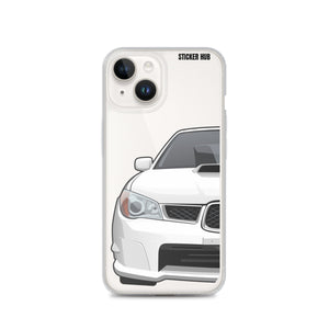 White 06-07 Subaru WRX STI - iPhone Case