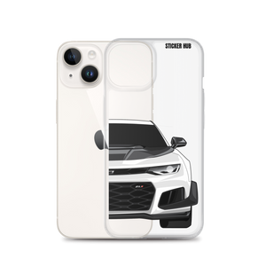 White 6th Gen Camaro ZL1 1LE - iPhone Case