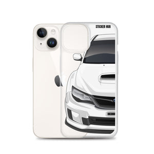 White 09-14 Subaru WRX STI - iPhone Case