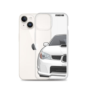 White 06-07 Subaru WRX STI - iPhone Case