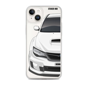 White 09-14 Subaru WRX STI - iPhone Case