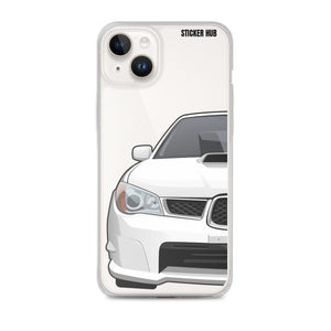 White 06-07 Subaru WRX STI - iPhone Case