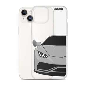 Silver Lamborghini Huracan - iPhone Case