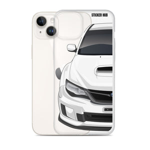 White 09-14 Subaru WRX STI - iPhone Case