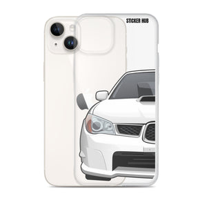 White 06-07 Subaru WRX STI - iPhone Case