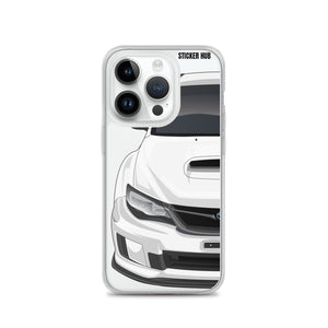 White 09-14 Subaru WRX STI - iPhone Case