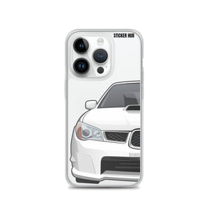 White 06-07 Subaru WRX STI - iPhone Case