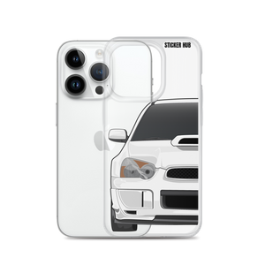 White 03-05 Subaru WRX STI - iPhone Case