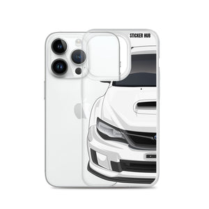 White 09-14 Subaru WRX STI - iPhone Case