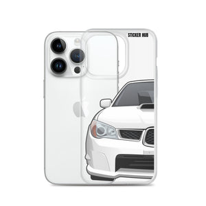 White 06-07 Subaru WRX STI - iPhone Case