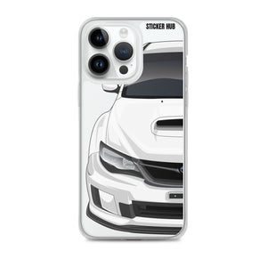 White 09-14 Subaru WRX STI - iPhone Case