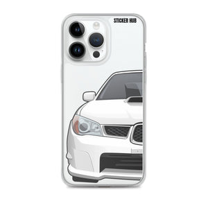 White 06-07 Subaru WRX STI - iPhone Case