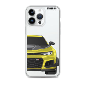 Yellow 6th Gen Camaro ZL1 1LE - iPhone Case