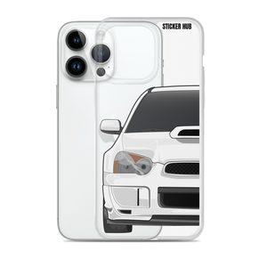 White 03-05 Subaru WRX STI - iPhone Case