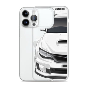 White 09-14 Subaru WRX STI - iPhone Case