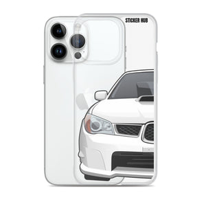 White 06-07 Subaru WRX STI - iPhone Case