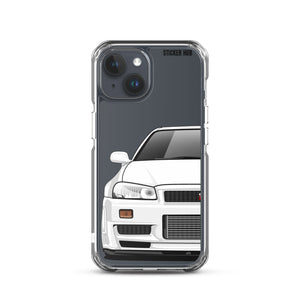 White R34 Nissan GTR - iPhone Case