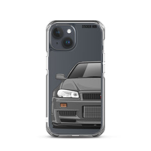 Gray R34 Nissan GTR - iPhone Case