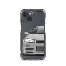 Load image into Gallery viewer, Silver R34 Nissan GTR - iPhone Case