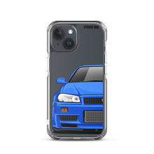 Load image into Gallery viewer, Blue R34 Nissan GTR - iPhone Case