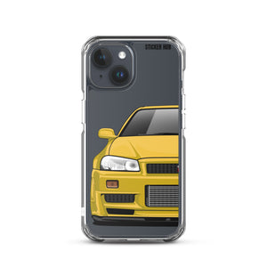 Yellow R34 Nissan GTR - iPhone Case