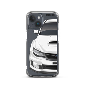 White 09-14 Subaru WRX STI - iPhone Case