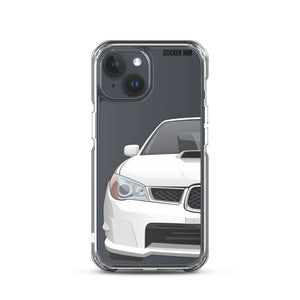 White 06-07 Subaru WRX STI - iPhone Case