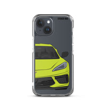 Load image into Gallery viewer, Accelerate Yellow C8 Corvette - iPhone Case