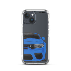 Blue Charger Hellcat (Widebody) - iPhone Case