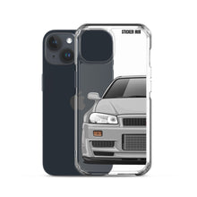 Load image into Gallery viewer, Silver R34 Nissan GTR - iPhone Case