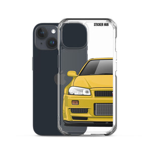 Yellow R34 Nissan GTR - iPhone Case