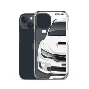 White 09-14 Subaru WRX STI - iPhone Case