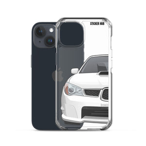 White 06-07 Subaru WRX STI - iPhone Case