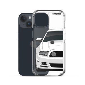 White 13-14 Mustang 5.0 - iPhone Case