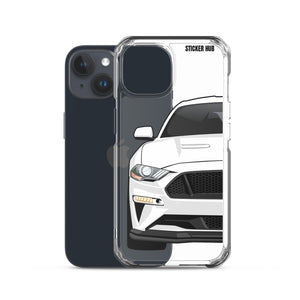 White 18-21 Mustang 5.0 - iPhone Case