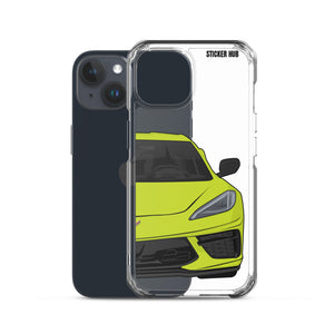 Accelerate Yellow C8 Corvette - iPhone Case