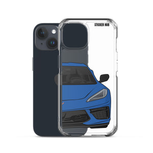 Elkhart Blue C8 Corvette - iPhone Case