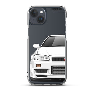 White R34 Nissan GTR - iPhone Case