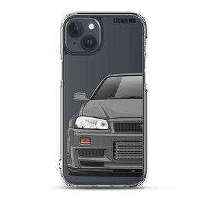 Gray R34 Nissan GTR - iPhone Case