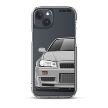 Load image into Gallery viewer, Silver R34 Nissan GTR - iPhone Case