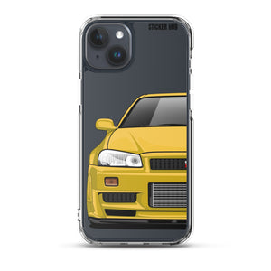 Yellow R34 Nissan GTR - iPhone Case