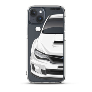 White 09-14 Subaru WRX STI - iPhone Case