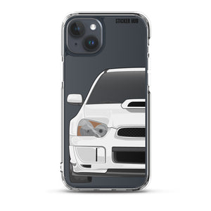 White 03-05 Subaru WRX STI - iPhone Case