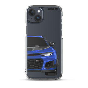 Hyper Blue 6th Gen Camaro ZL1 1LE - iPhone Case