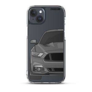 Gray 15-17 Mustang 5.0 - iPhone Case