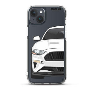 White 18-21 Mustang 5.0 - iPhone Case