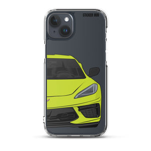 Accelerate Yellow C8 Corvette - iPhone Case